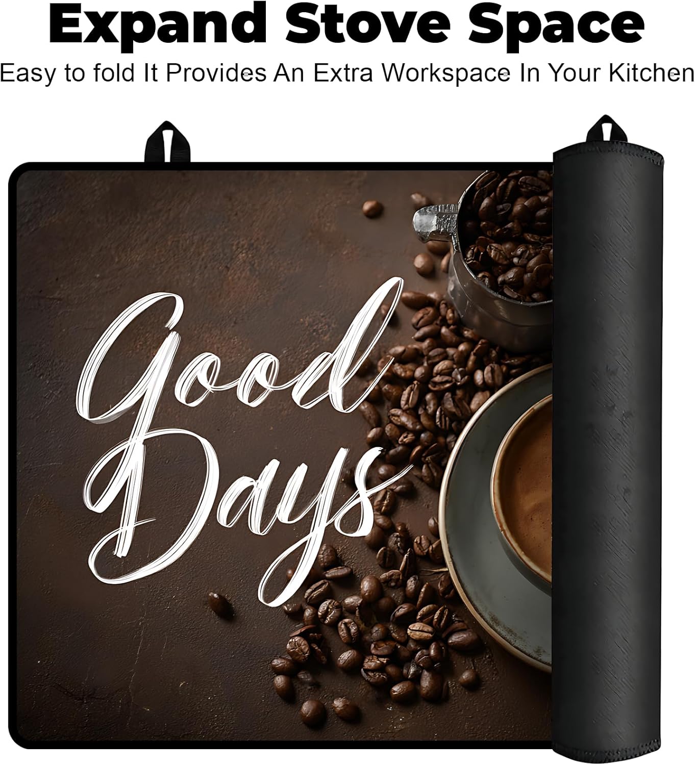 Heat-Resistant Stove Top Cover with Anti-Slip Rubber Coating –Electric Stove Protector, Scratch-Resistant, Expands Counter Space (Latte, 28.5"L x 20.5"W)
