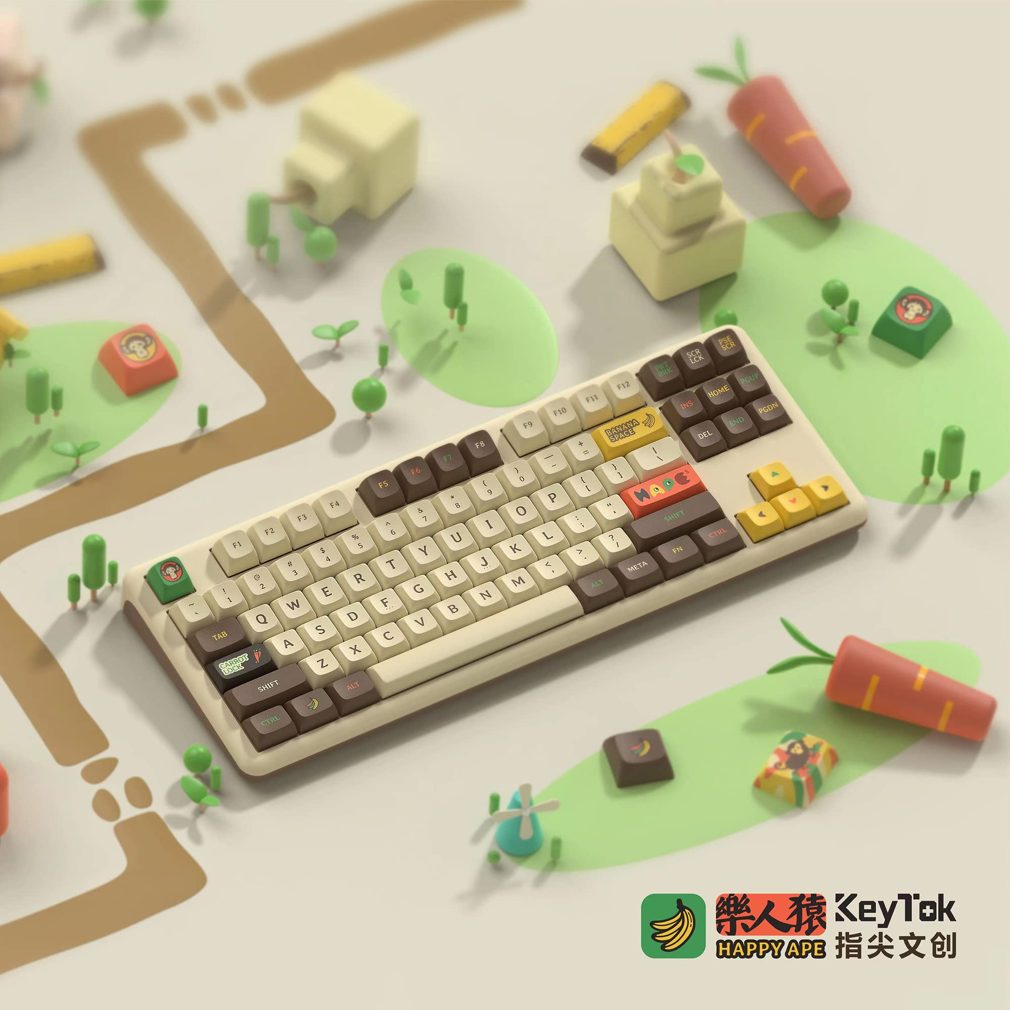 Amazon.com: KeyTok KDA Profile Happy Ape Dye Sub Keycap Set