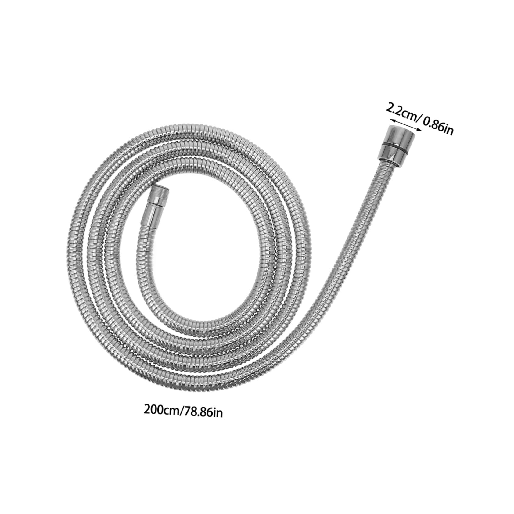 Manguera de ducha flexible de alta presión de acero inoxidable de 2 m, antitorceduras, conector roscado macho y hembra, ideal para grifos de baño, y fiable