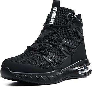 Steel Toe boots for Men Women Comfortable Lightweight Mens Work Boots with Air Cushion Puncture Proof Indestructible Safety Shoes for Construction & Warehouse Jobs