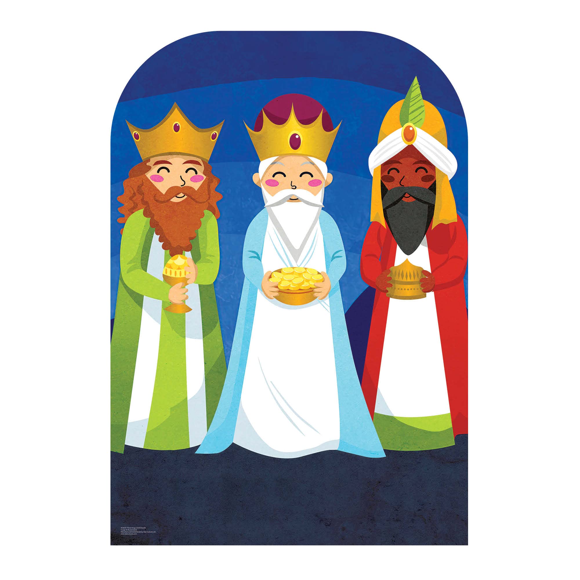 Star Cutouts Three Kings Child Stand In Sc4230 – Three Kings Christmas Child Stand-In Cardboard Cutout, Festive Holiday Display