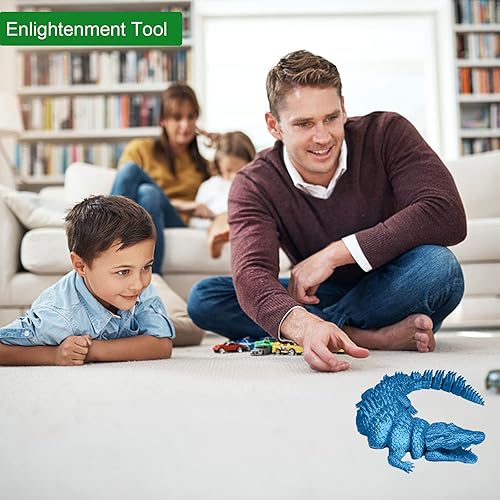 Miniatura 6 de Juguetes de impresora 3D, juguete de cocodrilodragón, figuras de acción de cocodrilo para aliviar la ansiedad, impresión 3D giratoria y articulada