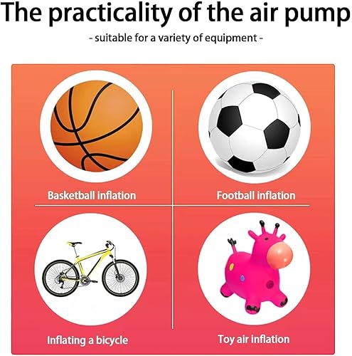 Miniatura 7 de Bomba de bicicleta portátil con mango ergonómico, naranja y negro, bomba de aire manual compacta para neumáticos de bicicleta