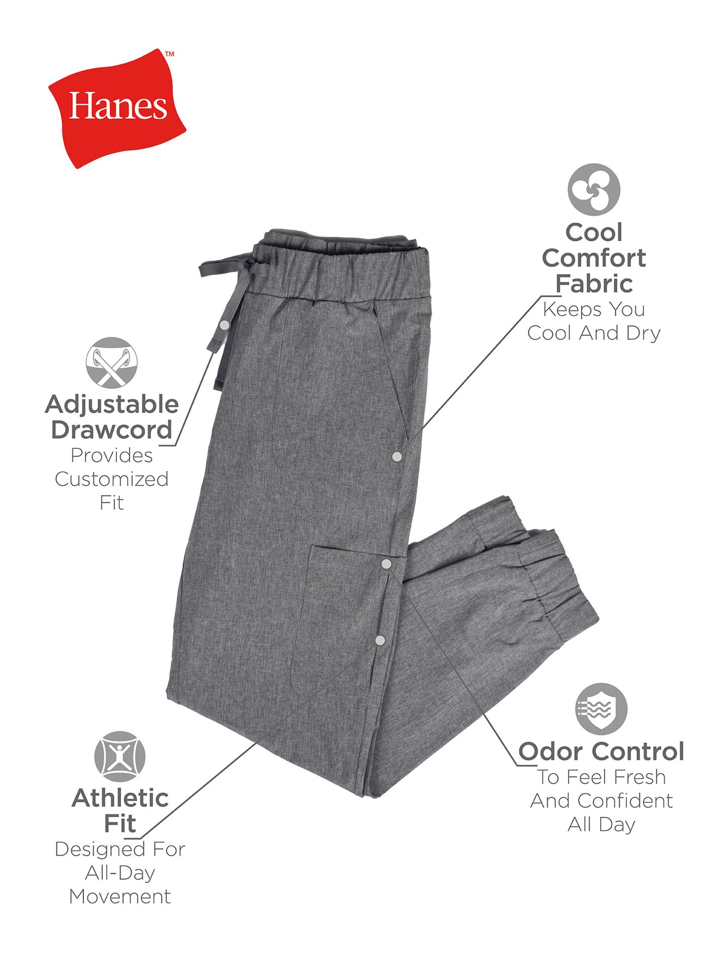 Hanes Womens Healthcare Scrub JoggersMedical Scrubs Pants — view 6