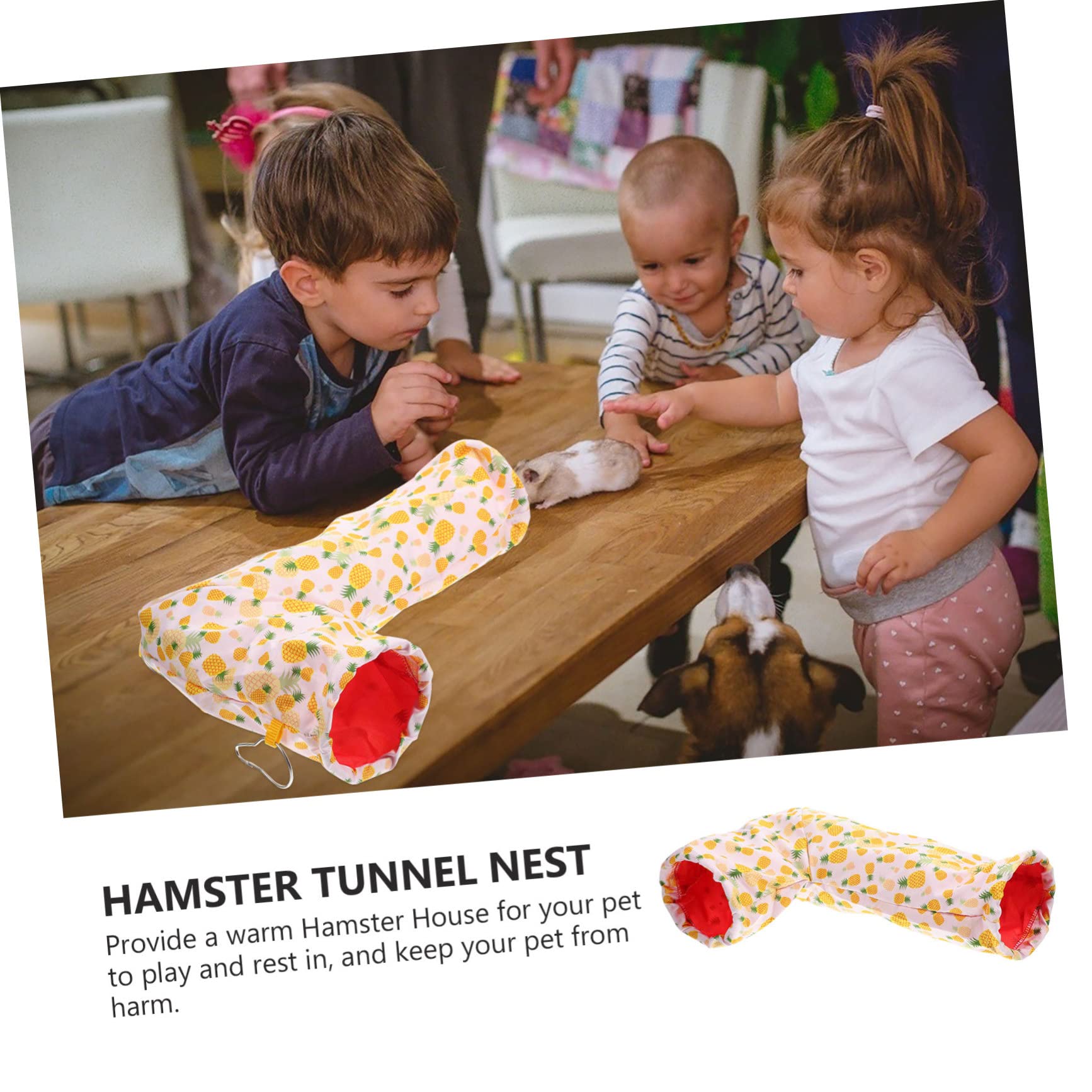 BESPORTBLE 5pezzi Tunnel Per Criceti e Piccoli Animali Giocattolo Per Nascondiglio Casa Per Conigli e Roditori Design Unico e Confortevole Adatto Gabbie e Ambienti Domestici Ananas