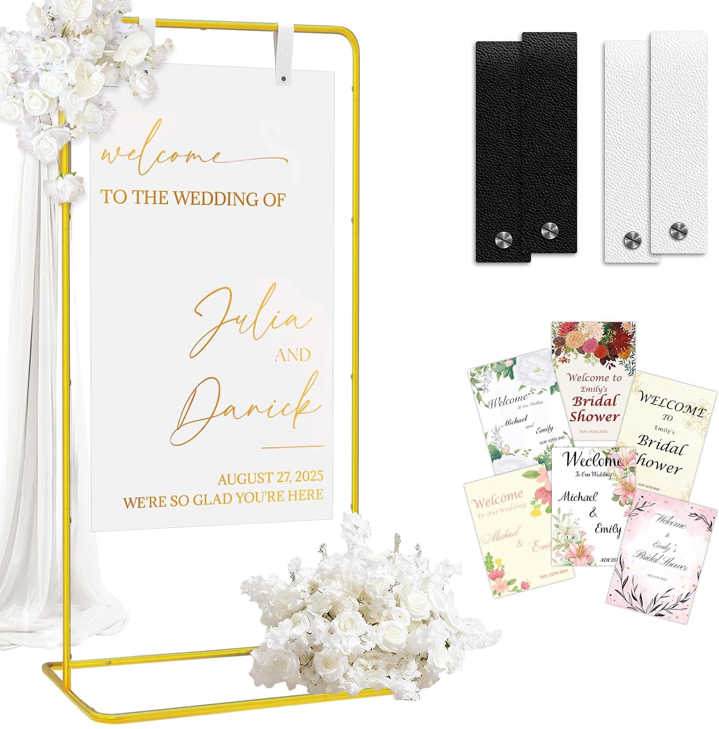 Amazon.com: YACONA Wedding Welcome Sign Stand with Design Bundle