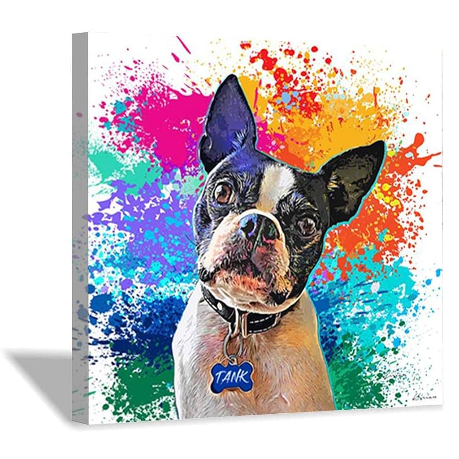 絵画　アクリル絵　額縁　キャンバス　犬 絵画アクリル絵額縁キャンバス犬