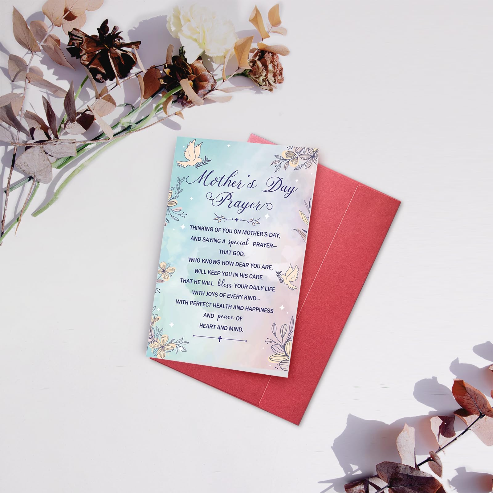 SuperShunhu Religious Mother’s Day Prayer Card, Christian Blessings Card for Mom, Faith-Based Mother’s Day Card with Prayer & God’s Love, Blessed Mother’s Day Wishes