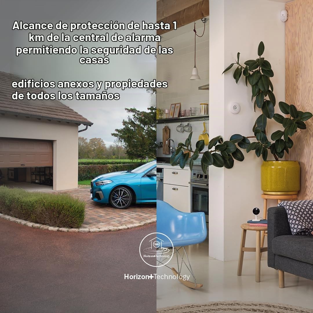 Yale - Kit de Inicio de Alarma Inteligente - | 5 Piezas | Armar, Armar parcialmente, Desarmar | Controlar 4 áreas de Seguridad | Alarmas en Tiempo Real