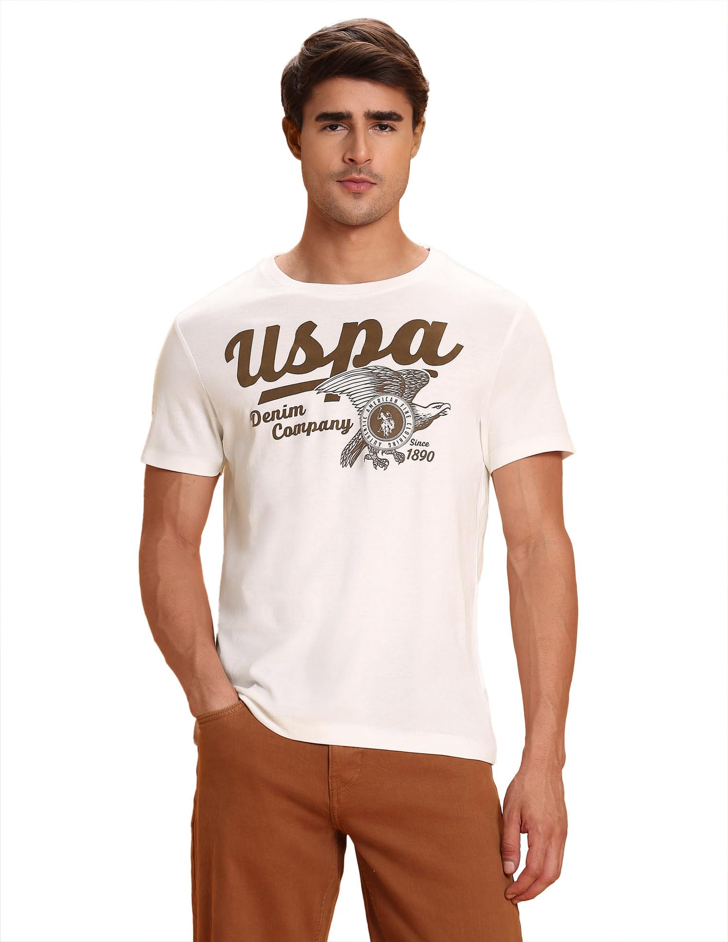u.s. polo assn. Denim Co. Men's Graphic Brand Printed Pure Cotton T-Shirt (UDTSH3740_Ivory_ Months)-picture-15