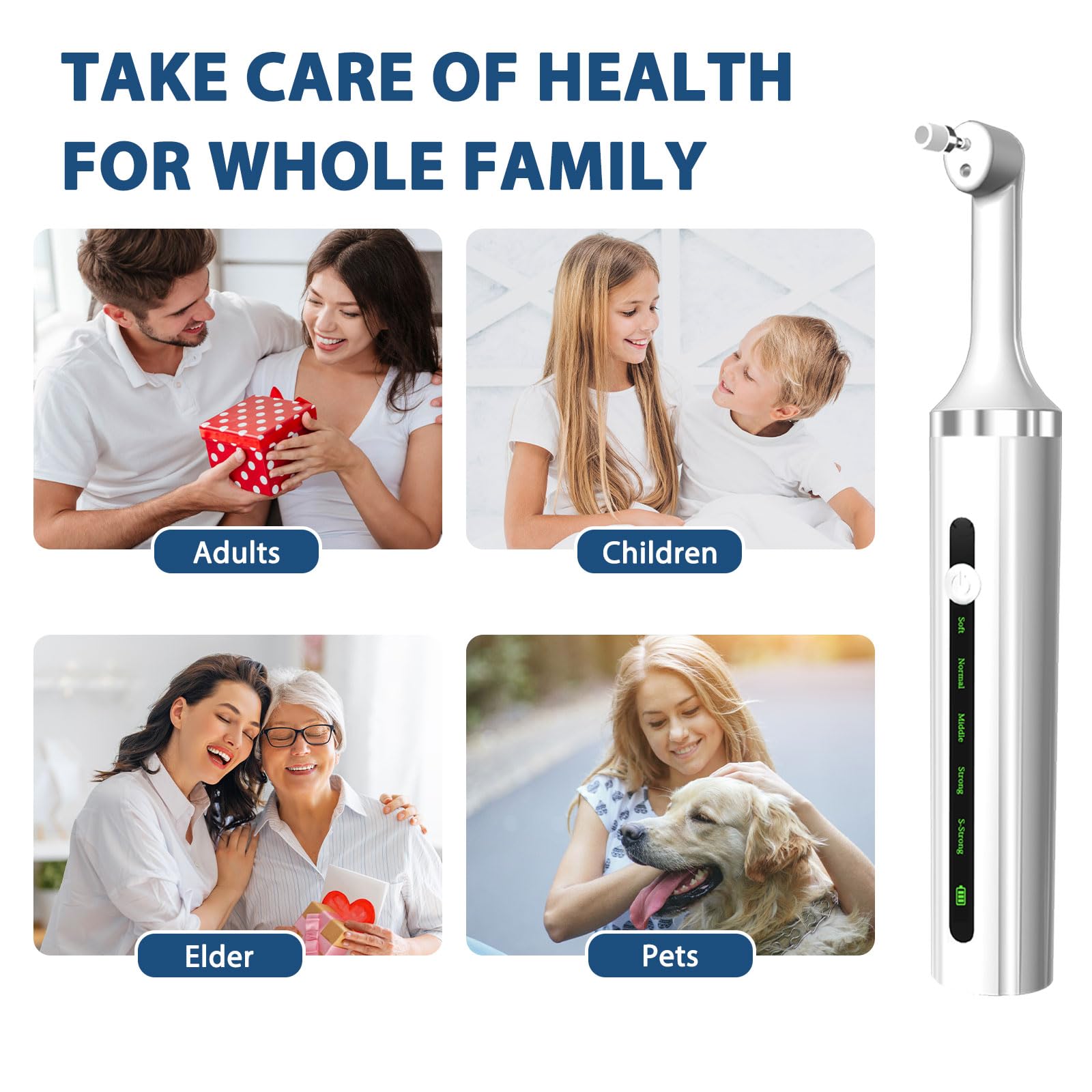 Pulidor de dientes, removedor de placa para blanqueamiento de dientes, herramientas dentales, kit de limpieza de dientes eléctrico con luz LED, 5 modos de velocidad con 5 cabezales de cepillo de