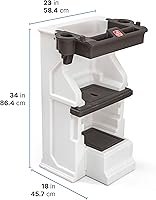 Vista 4 de Step2 Mobile Helper, taburete y soporte de torre para niños pequeños, altura ajustable y almacenamiento integrado, pies antideslizantes, incluye