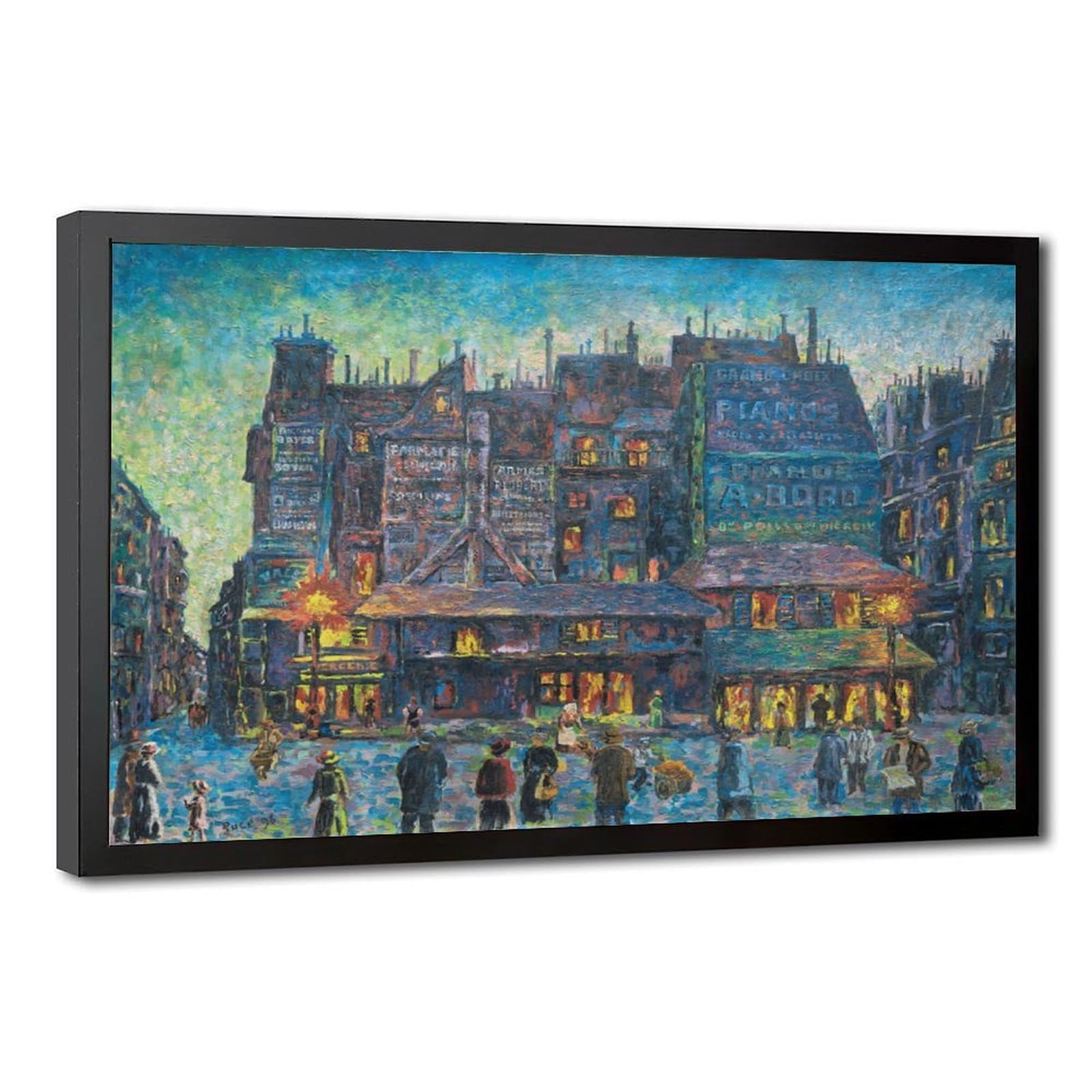 Toile Paris Rue Animée Maximilien Luce pour sublimer un mur blanc vide - 8