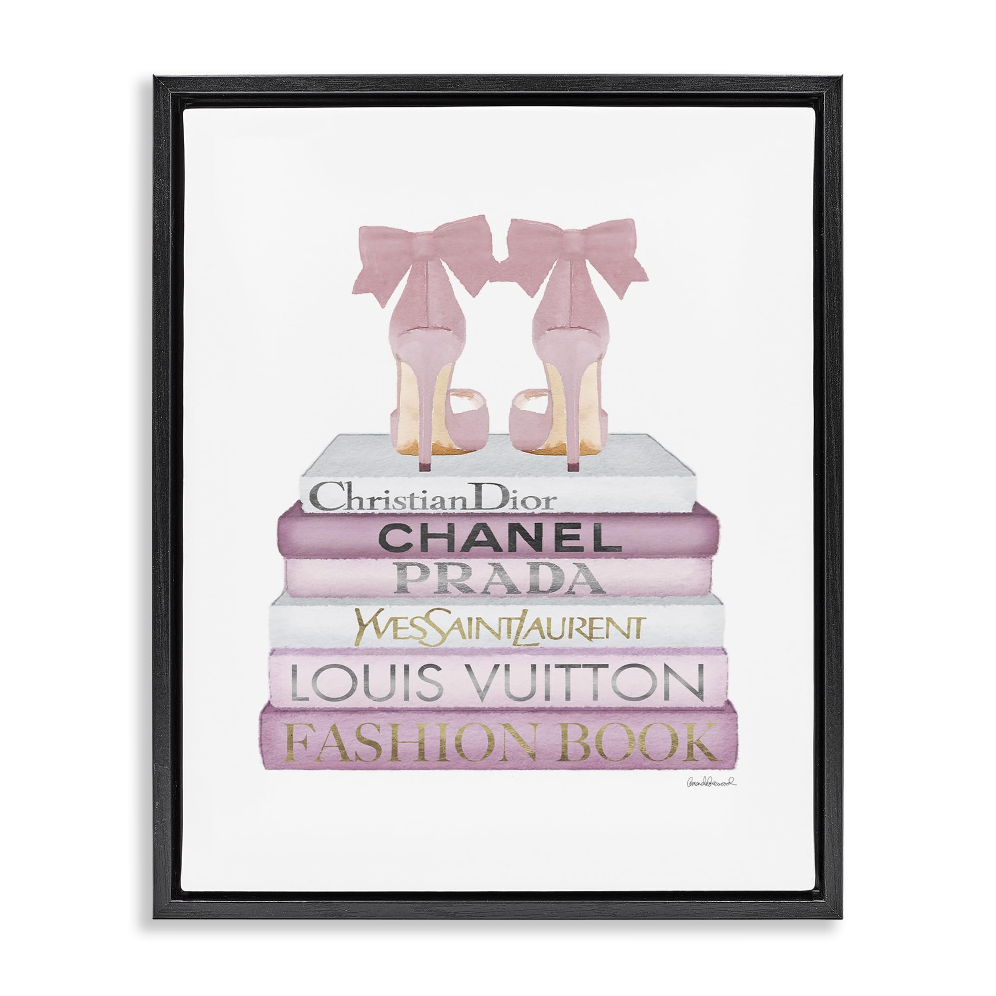 Glam Heels Books Still Life, 16 x 20 Inch Canvas in Floater Frame