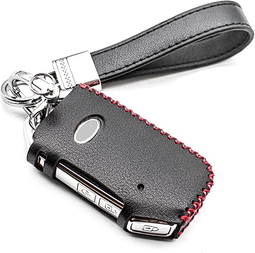 Funda para llavero Kia NIRO Seltos Sportage EV6 Forte Sorento K5 Soul Telluride de piel auténtica, protector inteligente de entrada sin llave, con