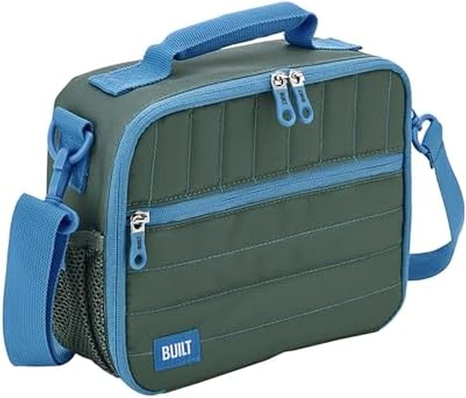 Built Puffer Water-resistant Polyester Lunch Box, Lightweight Insulated and Reusable with Detachable Adjustable Strap, Forest Green