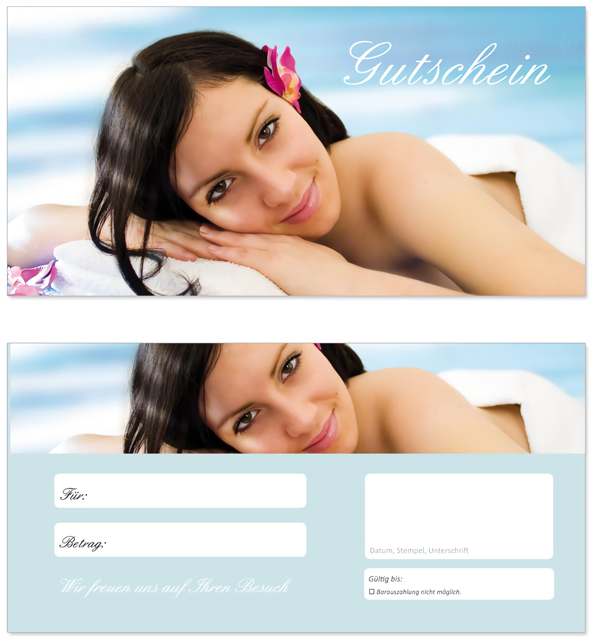 Geschenkgutscheine (Wellness-605) - Gutscheinkarten Gutscheine für Bereiche Wellness, Erholung, Entspannung oder Kosmetik und Reisen (200)