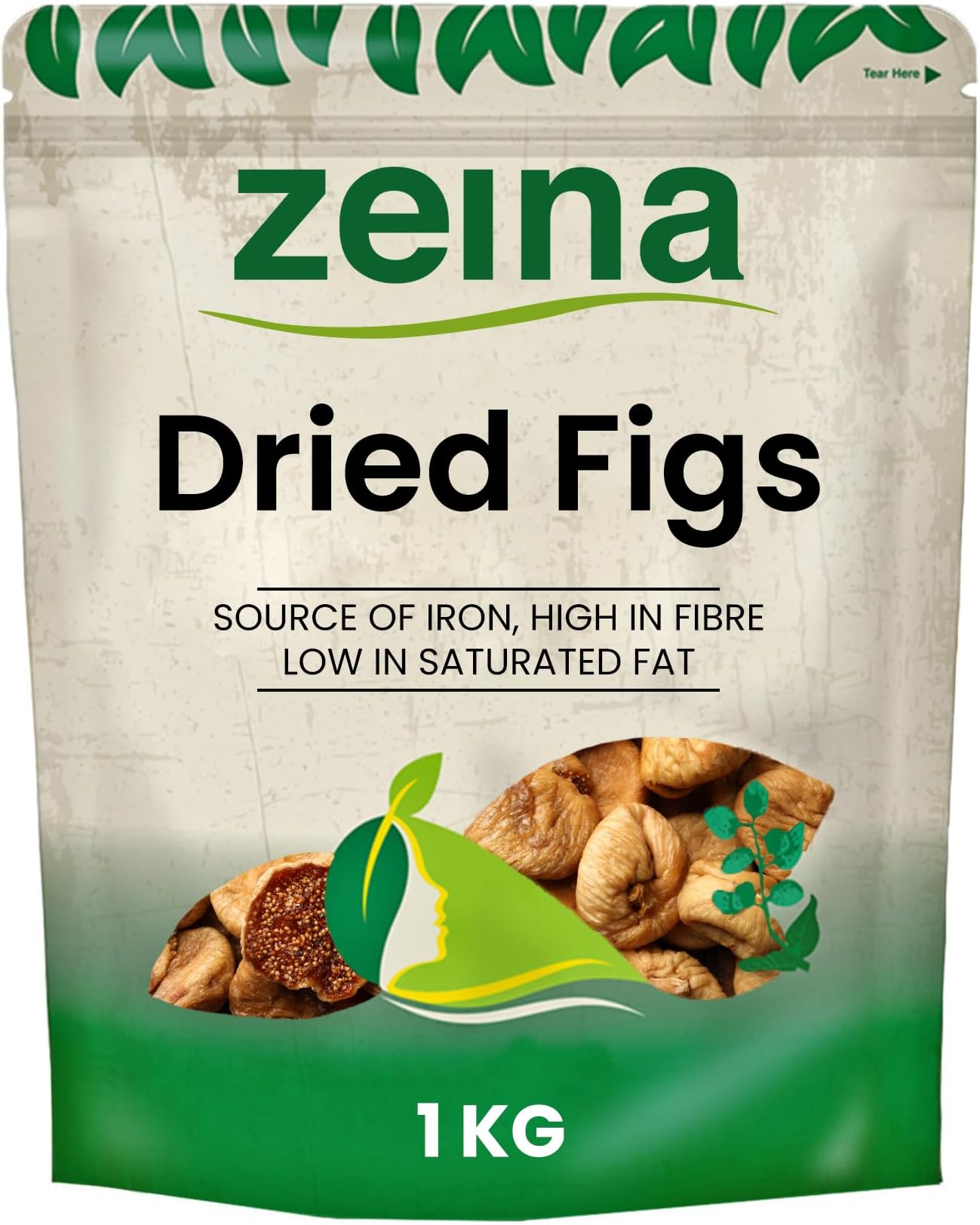 – Zeina Dried Figs Turkish Lerida Variety (1Kg) - Naturally Gluten Free and Vegan Approved High Fibre Healthy Snack