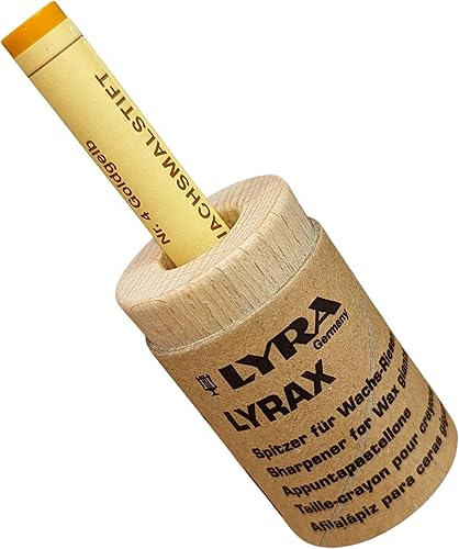 Miniatura 7 de Lyra Stockmar - Sacapuntas de crayón con tapa de madera con barril de cartón, sacapuntas de crayón jumbo para crayones de cera de abeja grandes,
