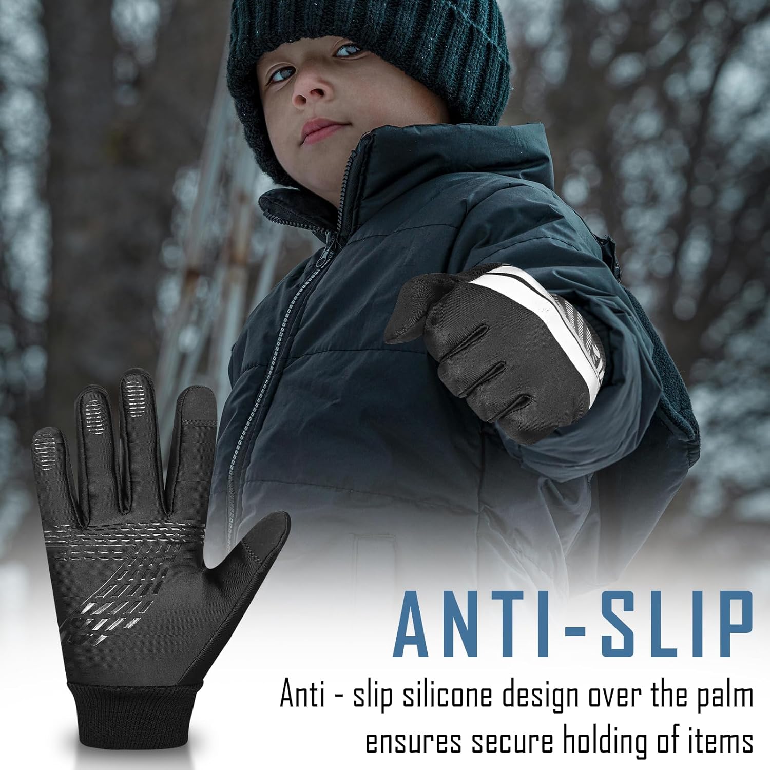 WESTWOOD FOX Waterproof Winter Gloves for Boys and Girls– Windproof Thermal Kids Gloves,Anti-Slip, Touchscreen,Warm Mittens for Running,Cycling,Snow,Ski & Cold Weather - Image 7