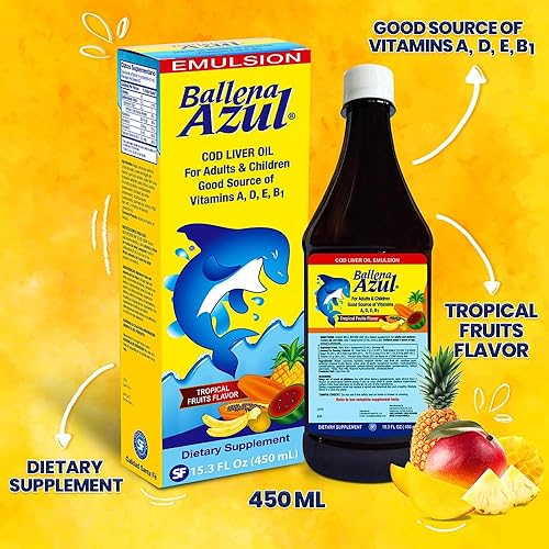 Miniatura 3 de Ballena Azul Aceite de Hígado de Hígado de Bacalao para Adultos y Niños, Aceite de Hígado de Bacalao para Adultos y Niños, Buena Fuente de