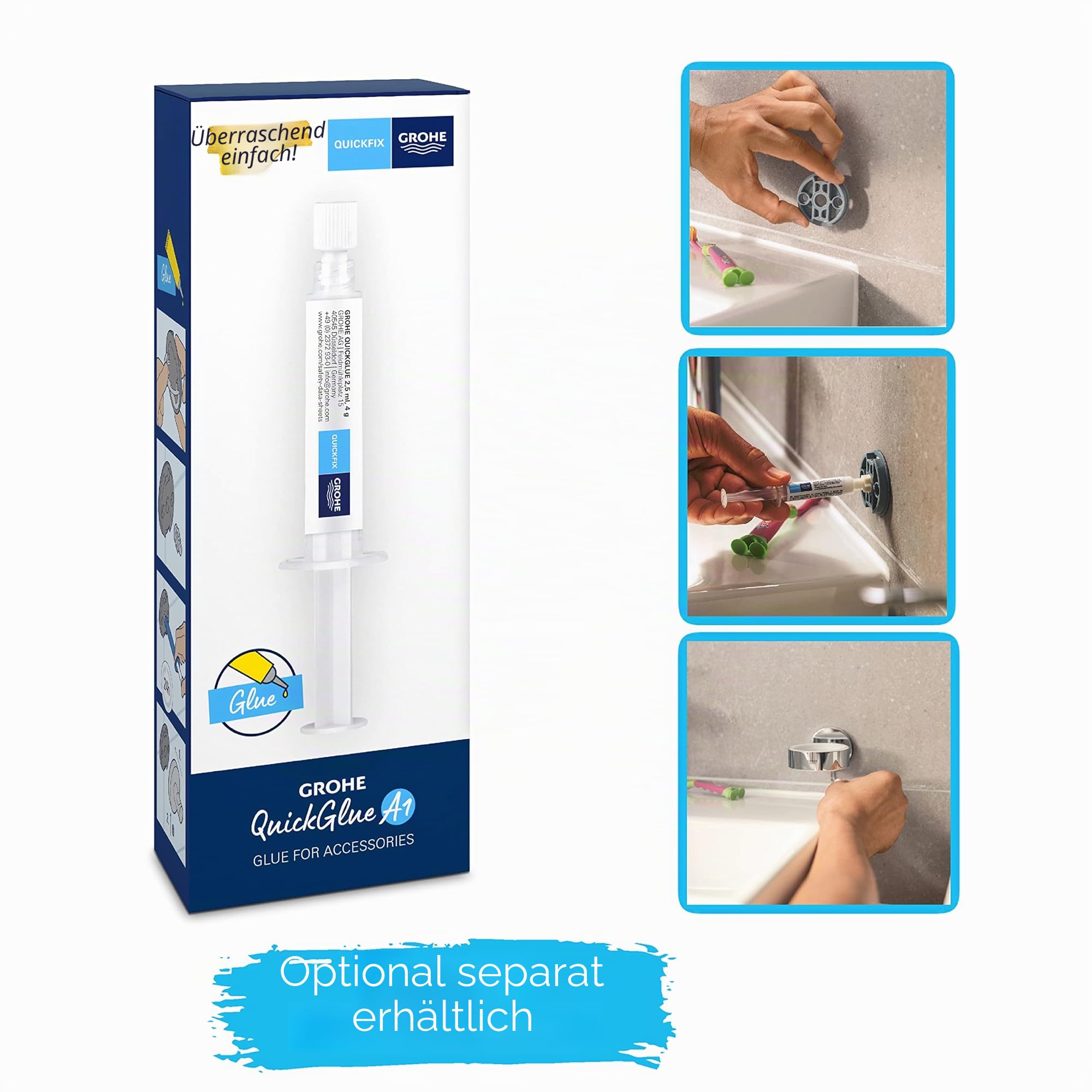 GROHE Start Cube - Seifenschale mit Halter (verdeckte Befestigung, Material: Glas/ Metall), chrom, 41096000