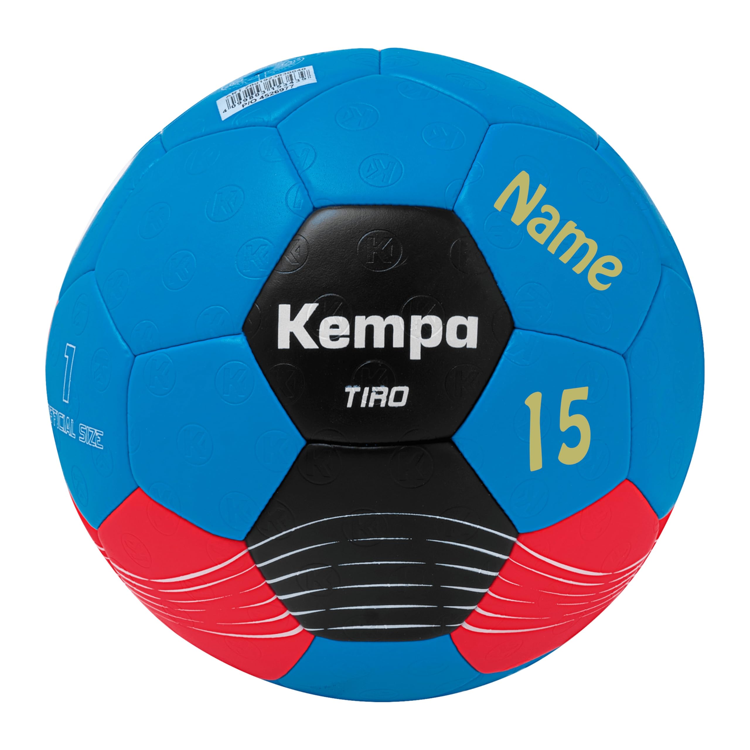 Kempa Sportartikelland Angebot Handball Tiro extra leicht blau/rot Größe 1 + Aufdruck Name