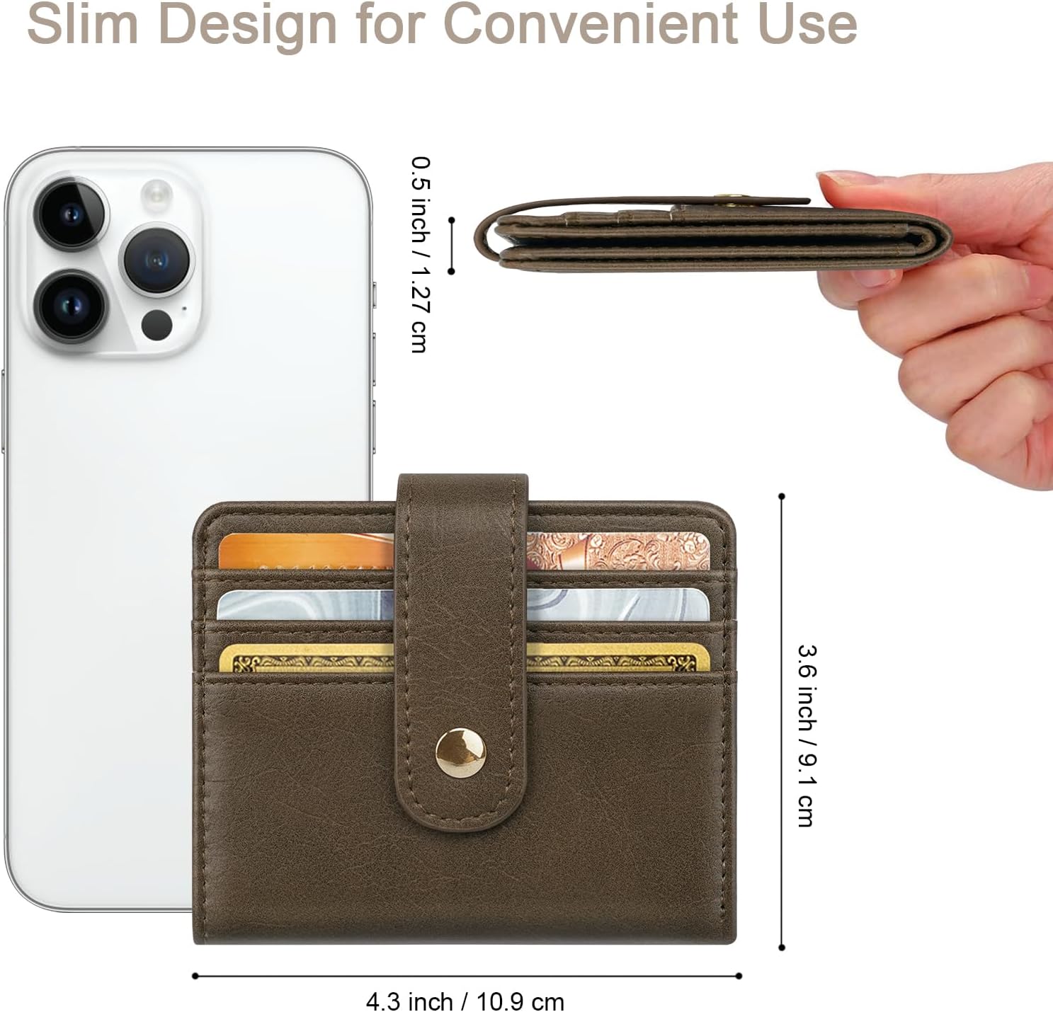 Small Wallets for Women Slim Minimalist Bifold Credit Card Holder image 3
