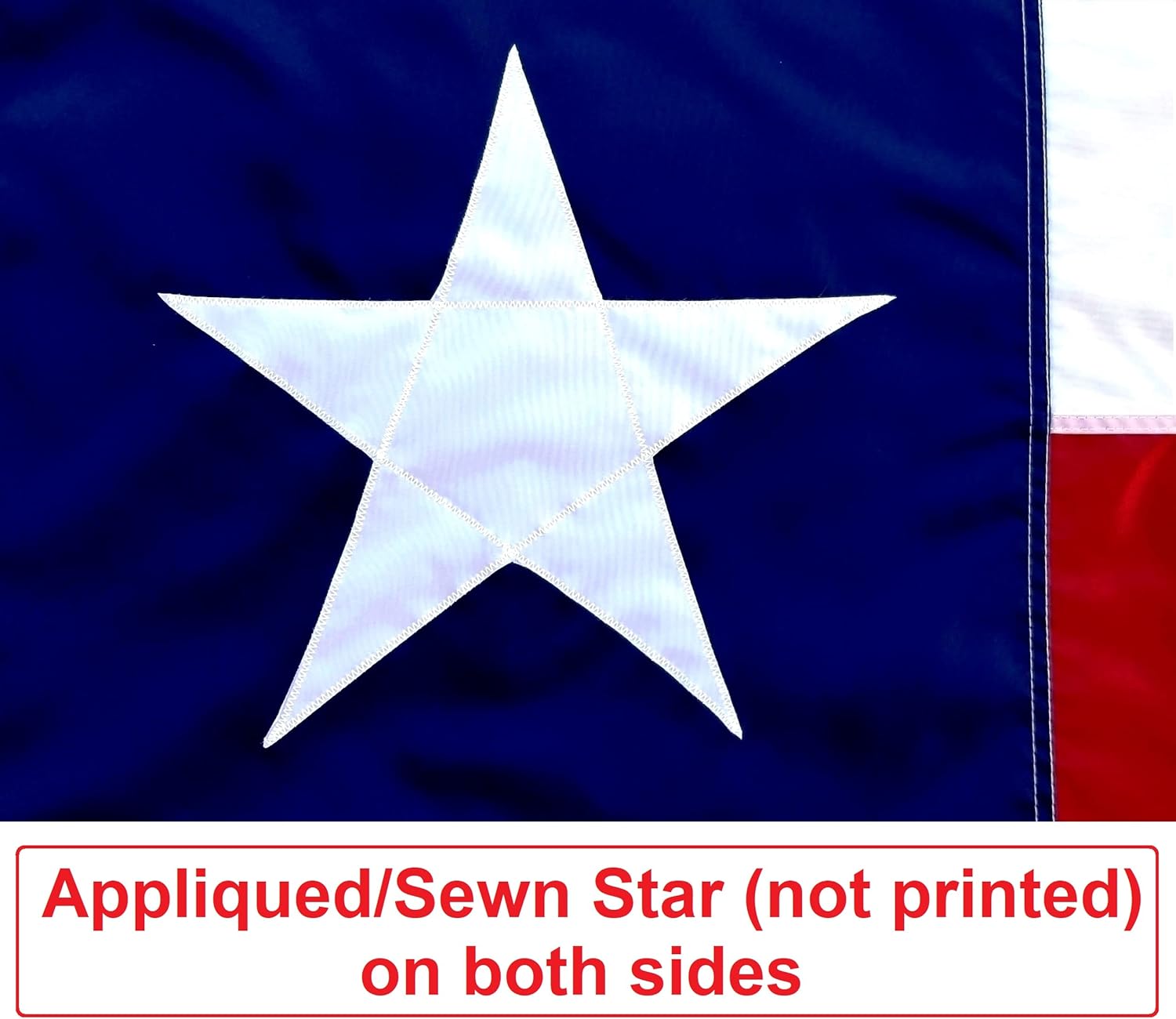 5x8 FT Texas State Flag (Appliqued Star Sewn Stripes) Outdoor SolarMax Nylon - Premium Quality - Made in America (5x8 FT)_AB