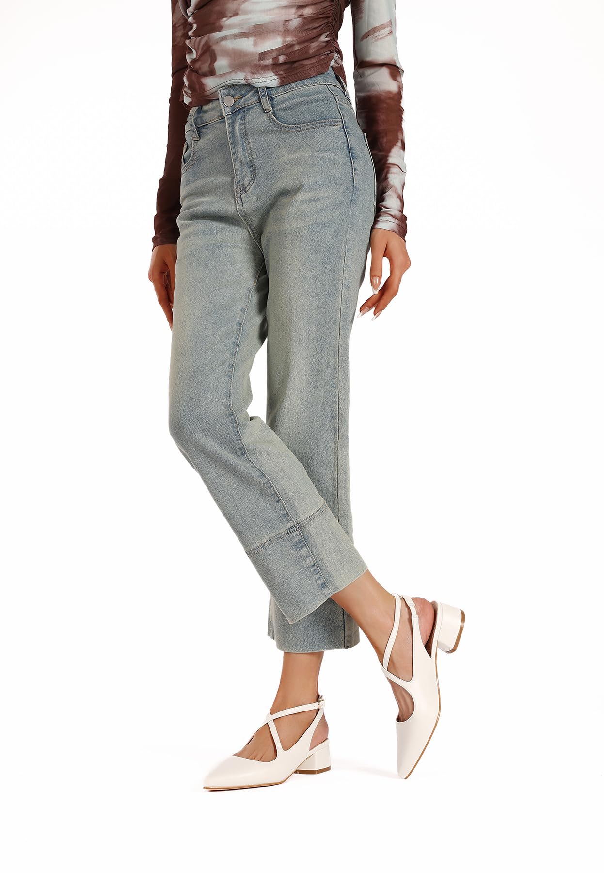 QUEEN HELENA Décolleté a Fascia Incrociata Scarpe Eleganti con Cinturino Donna ZM9907