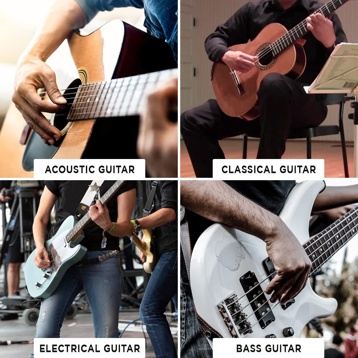 Gravity Plettri per chitarra in acrilico, smussi lucidati, suono più luminoso e più forte e presa più stretta, disponibili in diverse confezioni, prodotti negli Stati Uniti