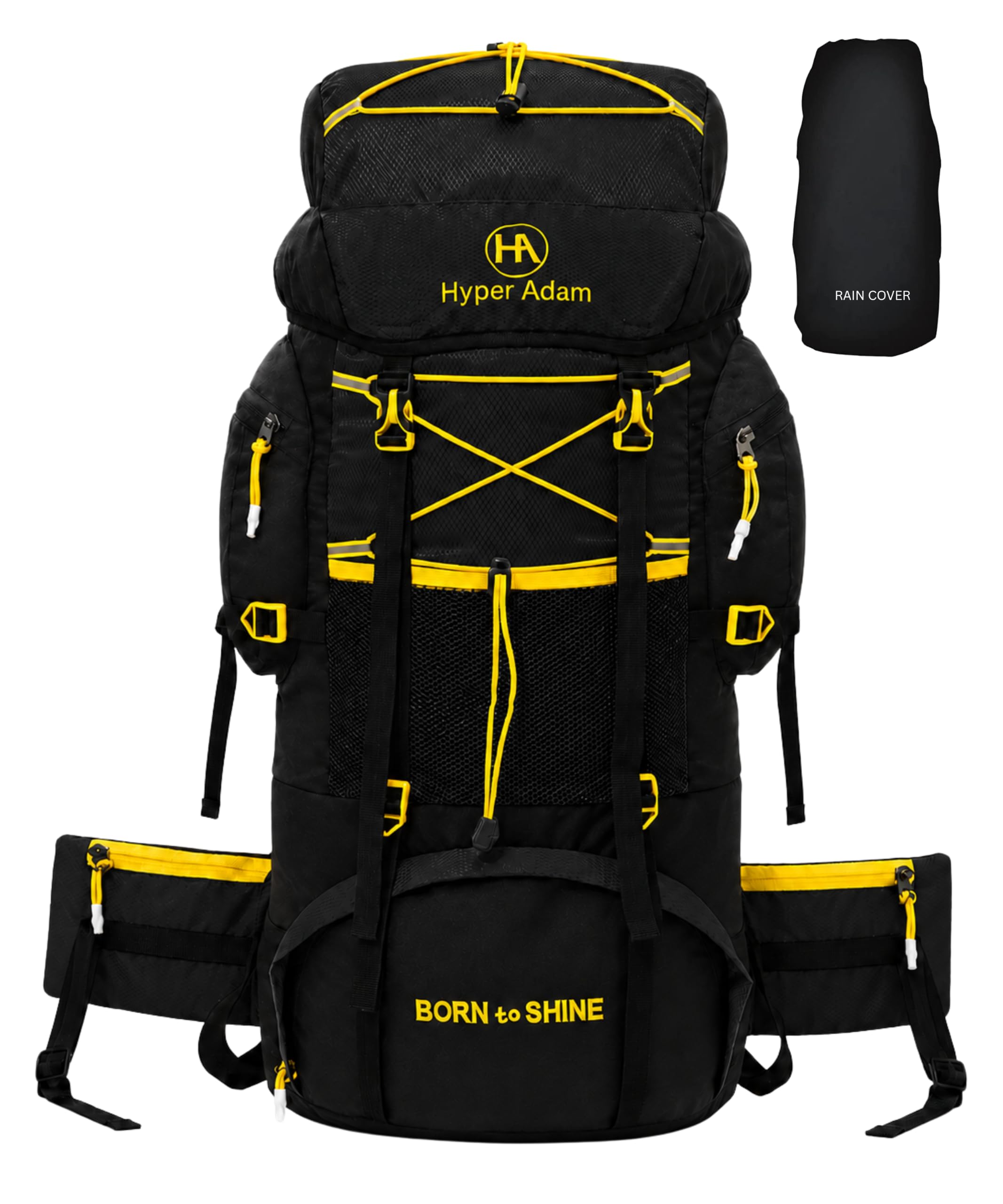Hyper Adam Rucksack Bags | 75 Litres Travel Bag For Men | Tourist Bag For Travel | Backpack For Hiking Trekking Bag Mountain Bag For Camping | Rain Cover