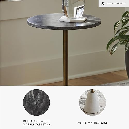 Miniatura 4 de Signature Design by Ashley Caramont - Mesa decorativa, color blanco y negro