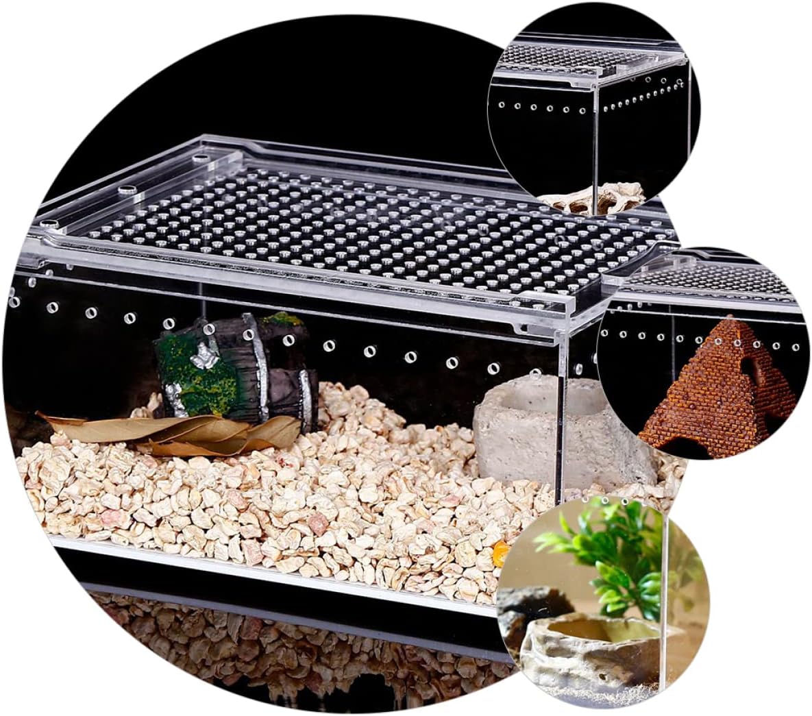 Acrylic Leak Climbing Pet Box for Reptiles Crabs Critter Box Turtle Tank