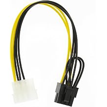 4 Pin Molex to 8 Pin 6+2Pin Video Card GPU Power Supply Cable 8.6inch 22cm