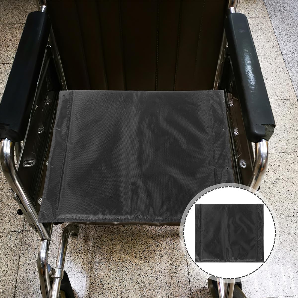 minkissy Cojines para Sillas de Ruedas 2 Piezas Asiento Transpirable Antideslizante de Tela Oxford Gruesa y Espuma Acolchada Funda Resistente y Cómoda para Uso Diario en Movilidad y