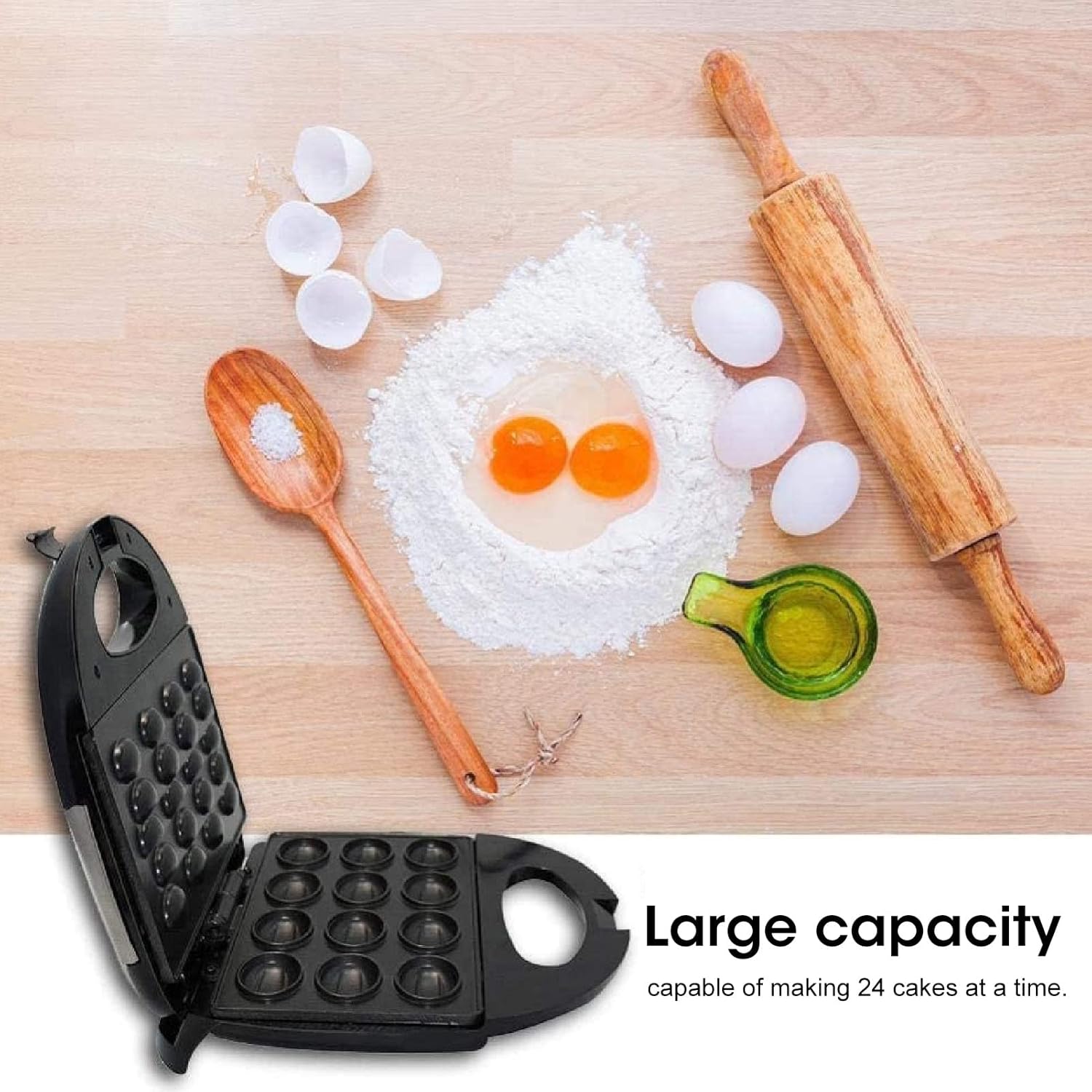 Electric Nut Waffle Maker Safe Grip Double Sided 1400W Stick Wide Application Walnut Cake Maker for Breakfast (US 110V)