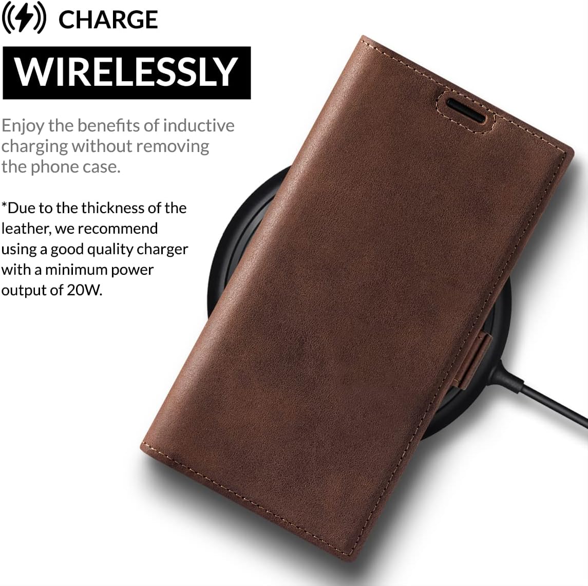 SURAZO Samsung S23 Ultra Case Wallet Leather Genuine - RFID 3 Card Slots & Cash Pocket - Secure Magnetic Closure Plus Stand Function - Flip Folio Cover - Only for Samsung S23 Ultra Screen Protector