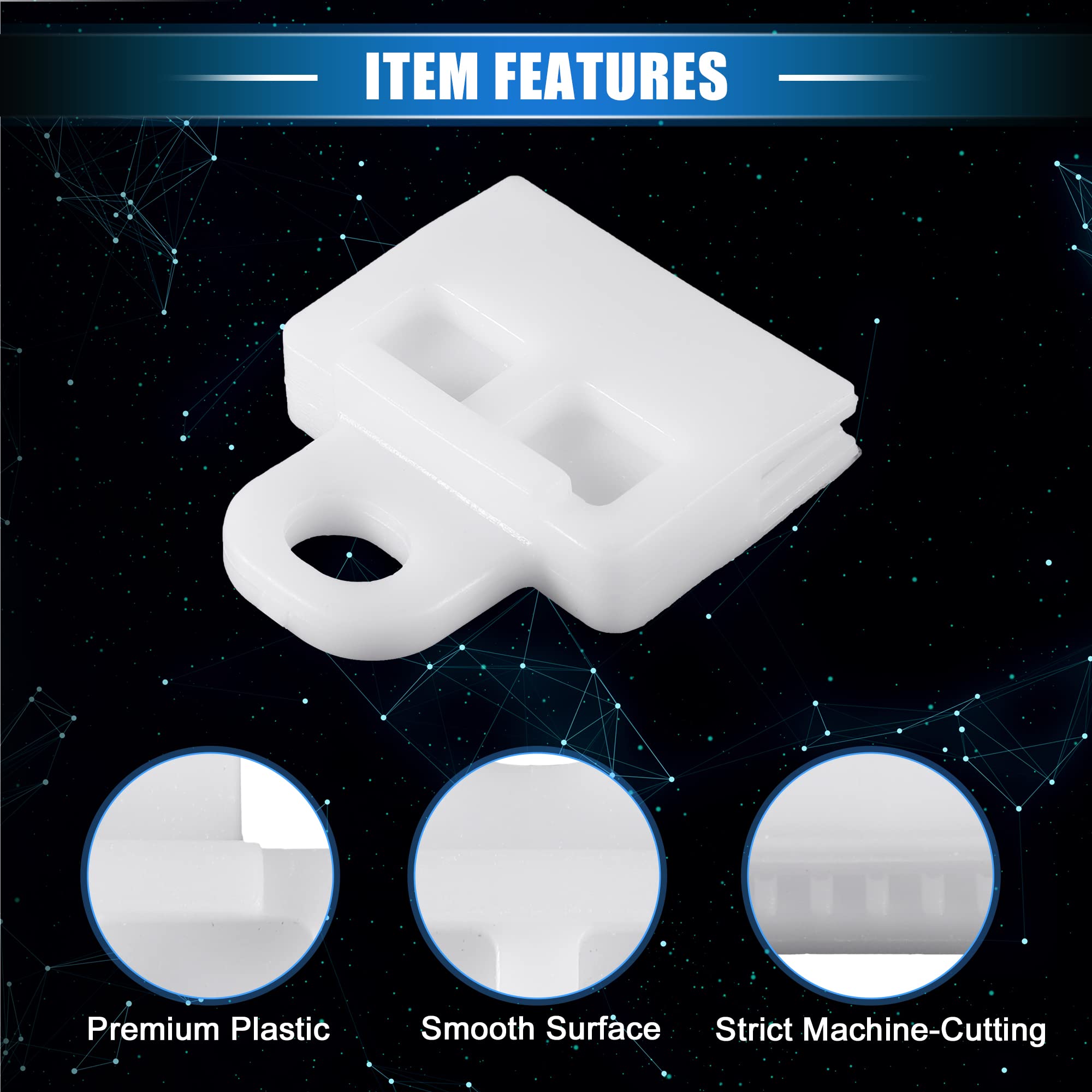 2 Clip Fermavetro Per Auto - Bianco 47x39x12mm Universali Per Canale Vetro - Foto 9