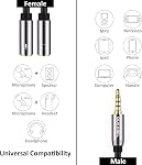 Adaptateur de diviseur d'écouteurs, 3.5mm Casque séparé Jack & Adaptateur Mic Plug 3.5mm Câble d'adaptateur audio Combo pour PS4 Casque de jeu PC Ordinateur portable Xbox One Nintendo Switch -DuKabel Haut Series