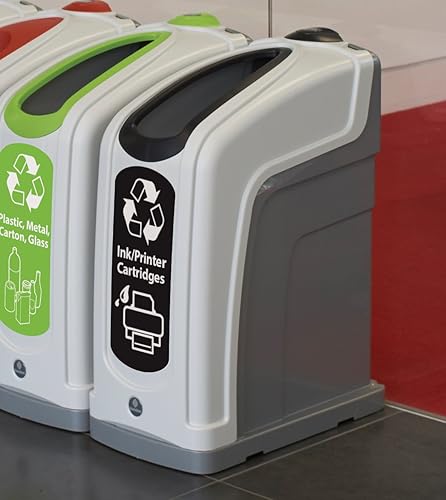 Miniatura 2 de Nexus - Contenedor de reciclaje de cartuchos de tinta 13G (gris, adhesivo negro)  Contenedor de reciclaje delgado de 13 galones para cartuchos de