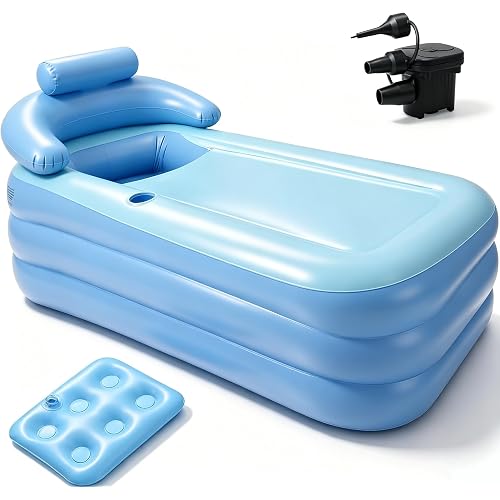 Anfrere Portable Inflatable Bathtub with Electric Air Pump & Repair Patches