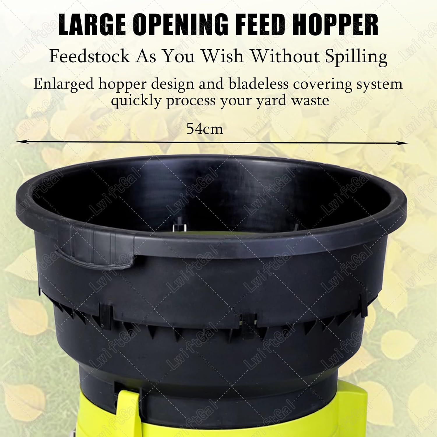 Electric Leaf Mulcher Compost Shredder, Garden Leaf Crusher with Wheels and Storage Bag,8000 RPM Electric Chipper,for Yard Cleanup, Composting Standardconfiguration