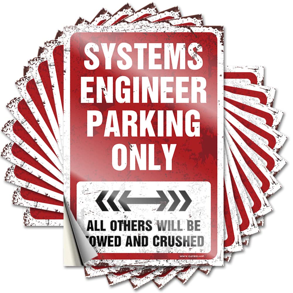 Hot Cocoa Bar Decor Laptop Lettering Sticker - Systems Engineer Parking Only Plush Durable Sticker Easy Apply for Outdoor Decor(8X12CM)