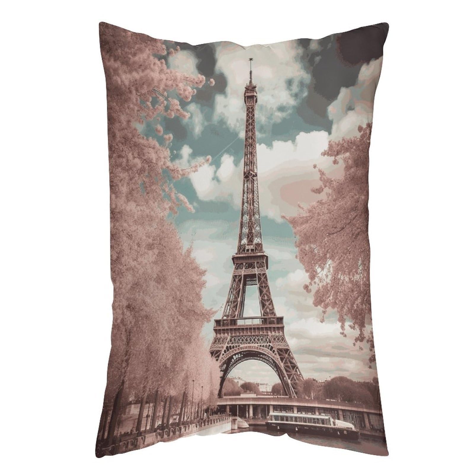 FekiLoot Vintage Style Eiffel Tower Paris Throw Pillow Cover Soft Pillowcase with Hidden Zipper Lumbar Decorative Throw Pillow Covers Luxury Cozy Pillows Shams Rectangle Cushion Cases