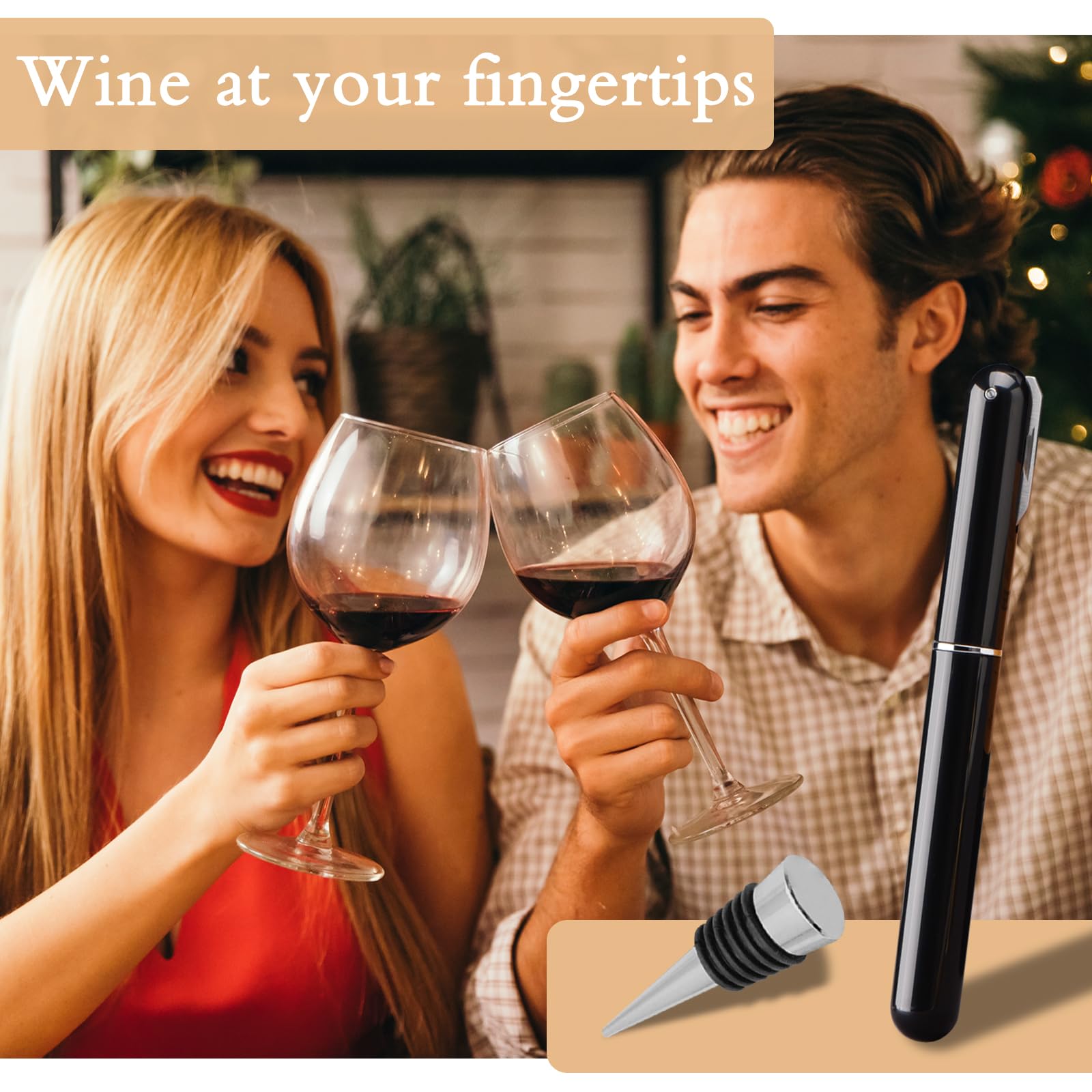Sacacorchos de Aire a Presión 2 en 1 con Tapones de Acero Inoxidable Abridor de Vino Profesional