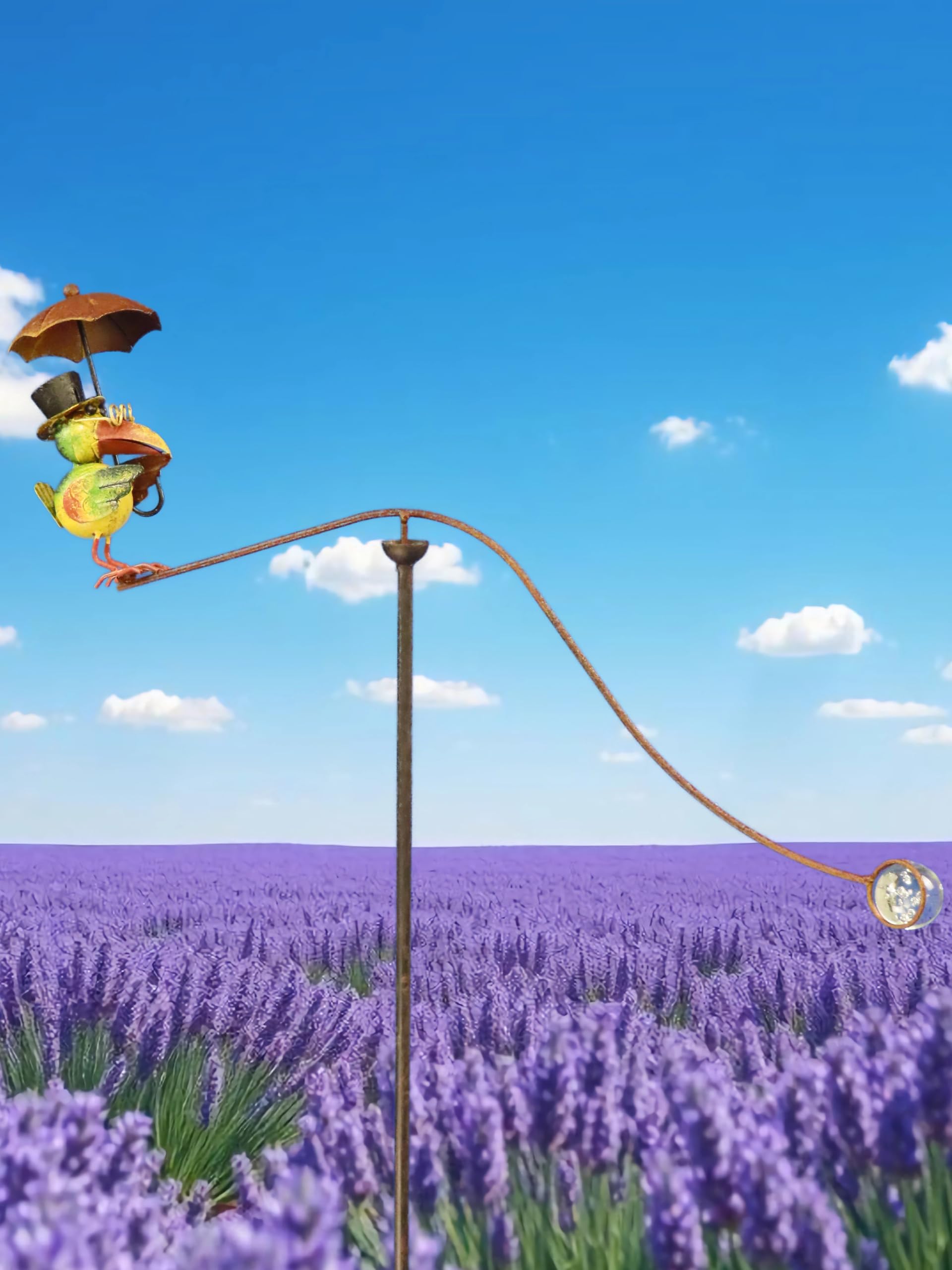 Pommerntraum ®| Windspiel Rabe Gartenwippe Metallwindspiel Vogel Vögel
