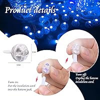 Vista 3 de 50 luces de globo, mini luces LED, redondas, de larga espera, lámpara de bola de papel, farol de papel, lámparas de globos para fiesta de Azul