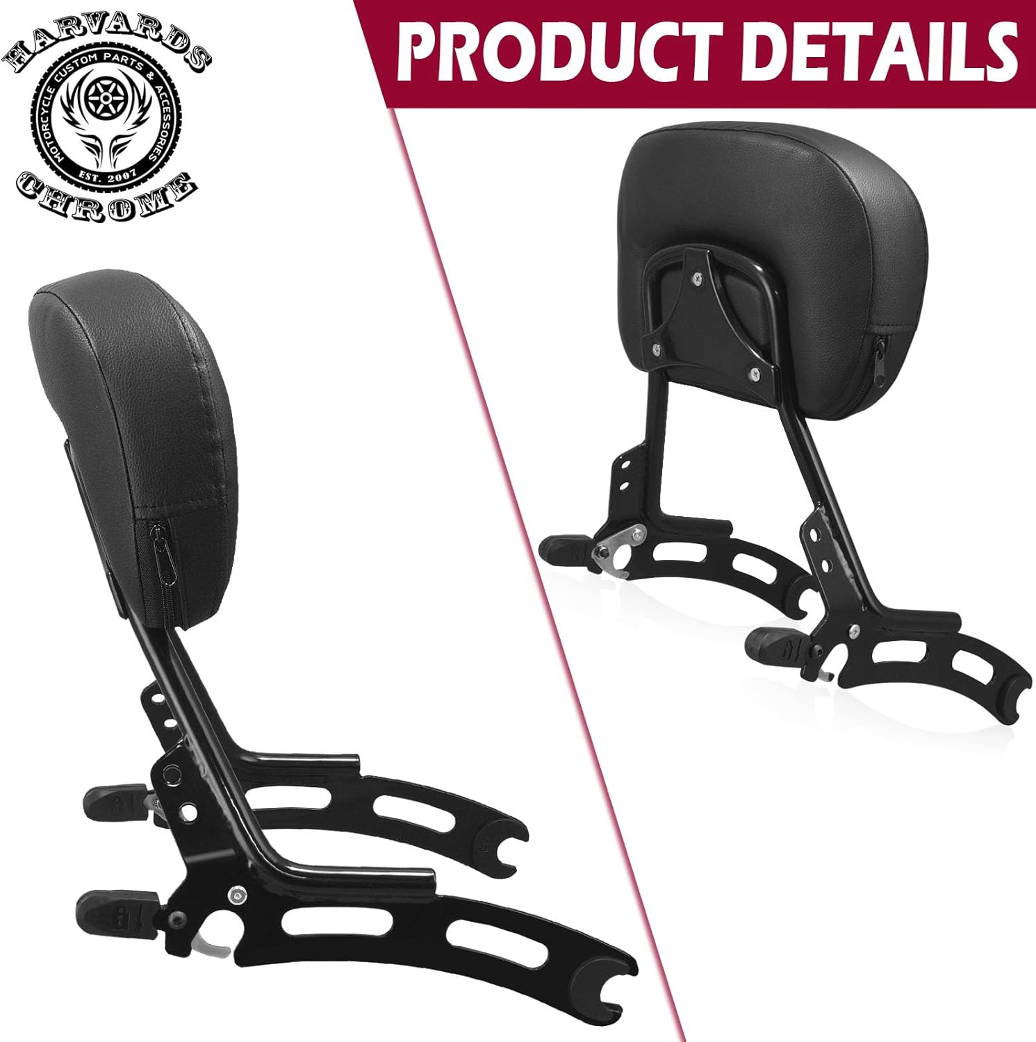 Passenger Backrest Sissy Bar for Indian 2025 Super Scout Bobber (Passenger Backrest)