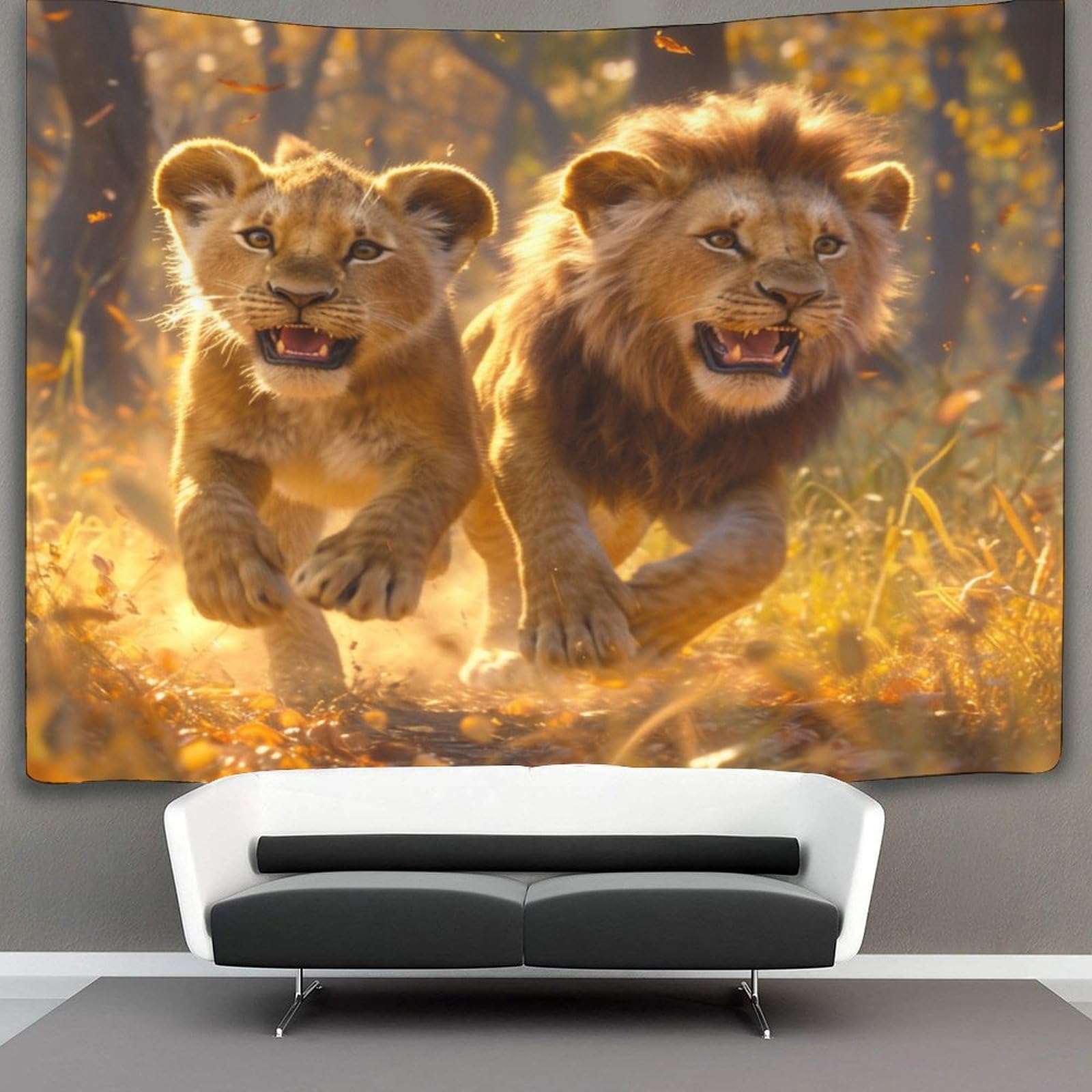 kaiyun Animal Tapestry Majestic Lion Cheetah Wall Hanging Tapestries for Bedroom Living Room Apartment Dorm Decorations Wall Art Decor 70cmx100cm